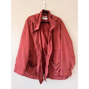 Ava & Viv Women 3X Rust Red Water Resistant Hooded Anorak Utility Jacket
